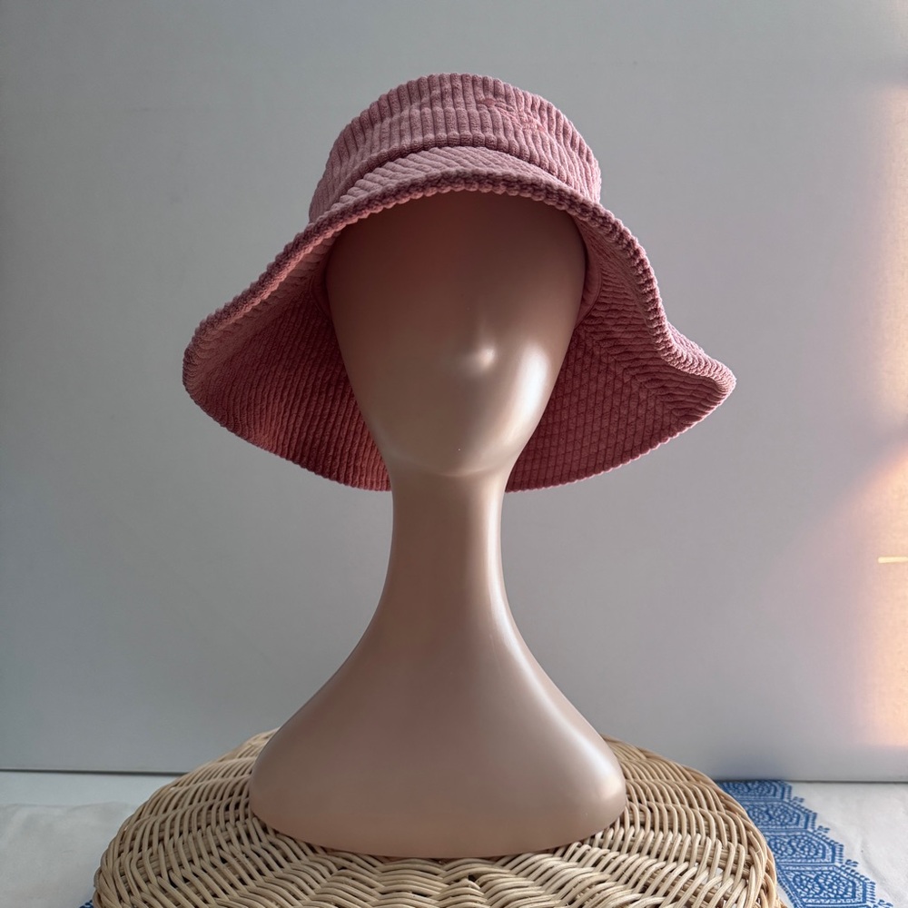 Roxy Day of Spring Dusty Rose Corduroy Bucket Hat Soft Girl Streetwear Gorpcore